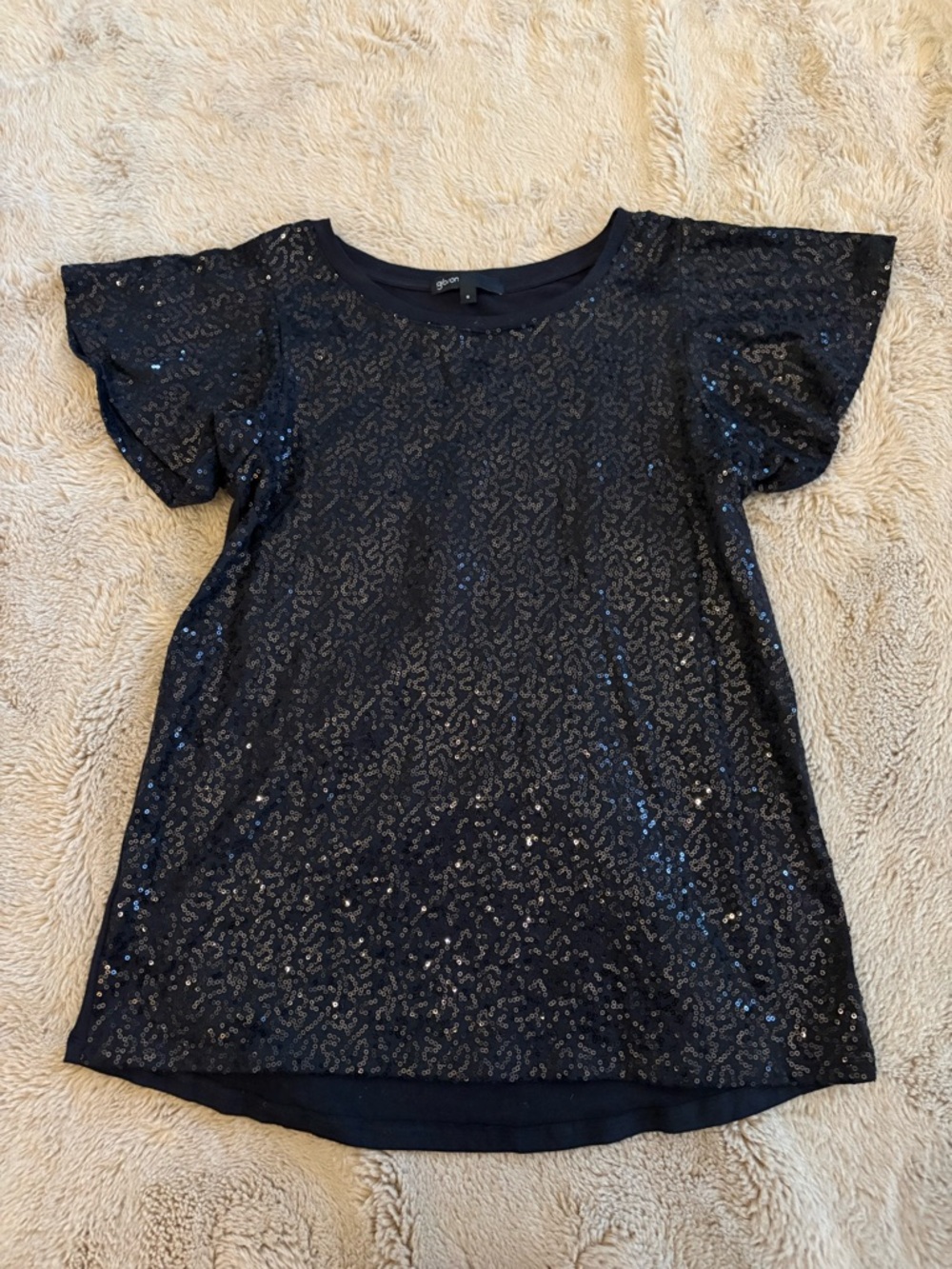 Gibson sequin flutter sleeve top, Women’s Small
